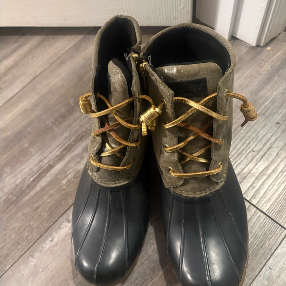 Duck Boots with Tan Laces